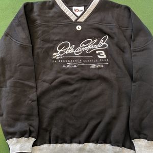 New Dale Earnhardt Nascar Crewneck Black Large